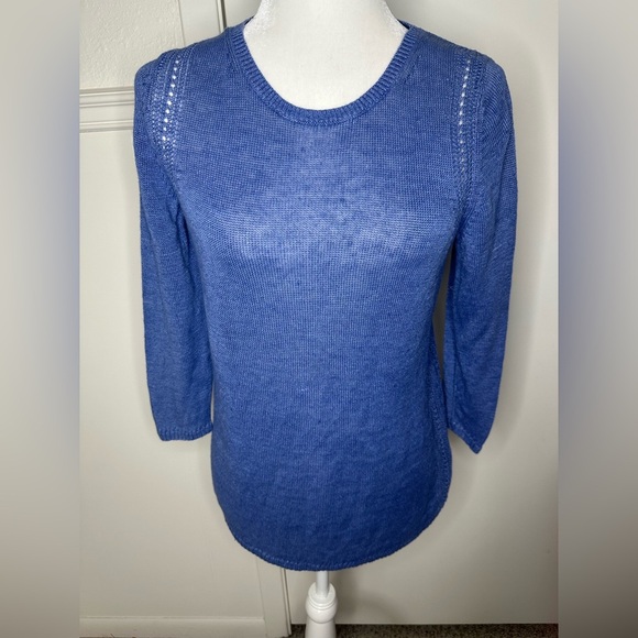 Talbots Blue Knit Sweater size S - Picture 2 of 8